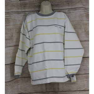 VINTAGE Enuf Womens XL Oversized Striped Crew Neck Raglan Pullover Sweatshirt